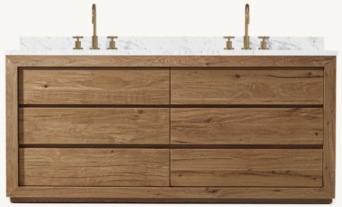 Drifted Reclaimed Oak Double Vanity