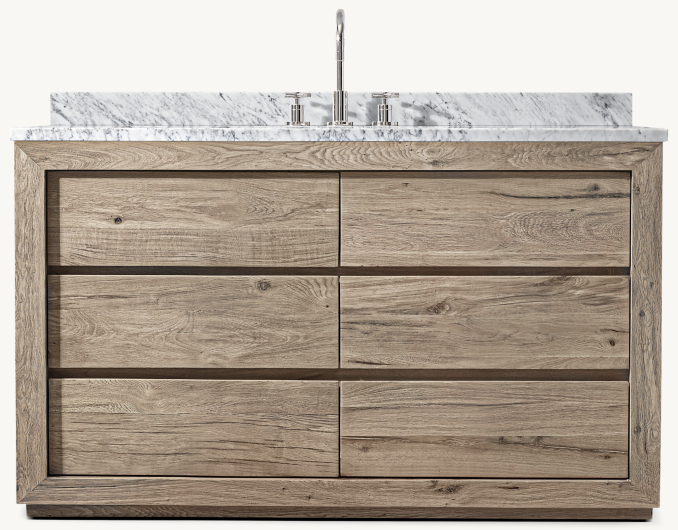 Drifted Reclaimed Oak Single Extra-Wide Vanity
