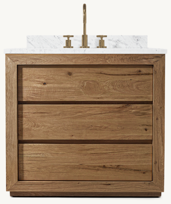 Drifted Reclaimed Oak Single Vanity | RH
