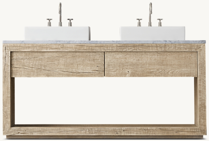 Drifted Reclaimed Oak Double Washstand