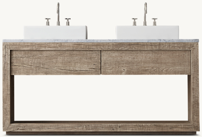 Drifted Reclaimed Oak Double Washstand