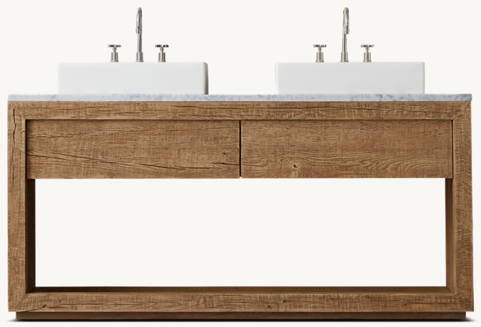 Drifted Reclaimed Oak Double Washstand