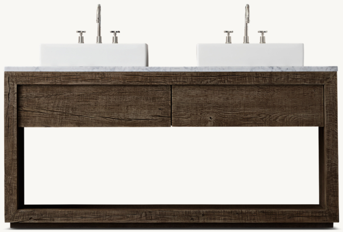 Drifted Reclaimed Oak Double Washstand