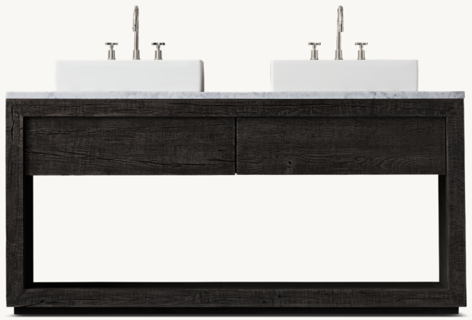 Drifted Reclaimed Oak Double Washstand