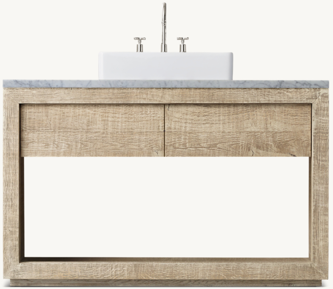 Drifted Reclaimed Oak Single Extra-Wide Washstand