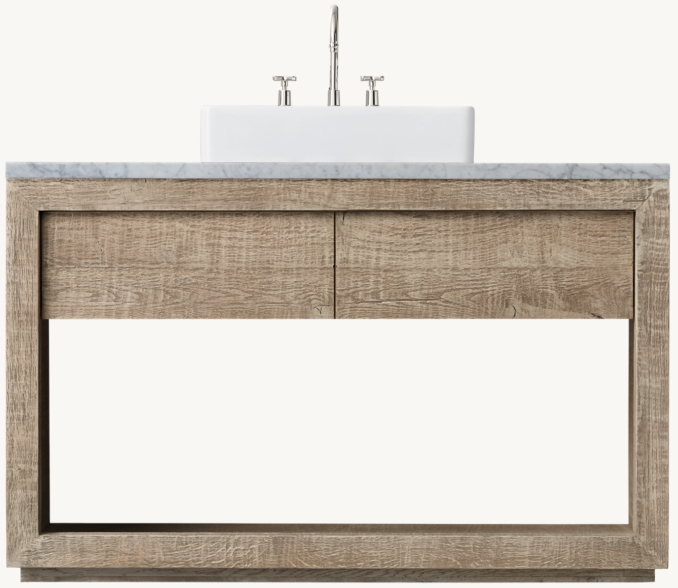Drifted Reclaimed Oak Single Extra-Wide Washstand