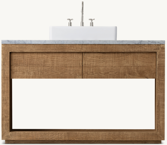 Drifted Reclaimed Oak Single Extra-Wide Washstand