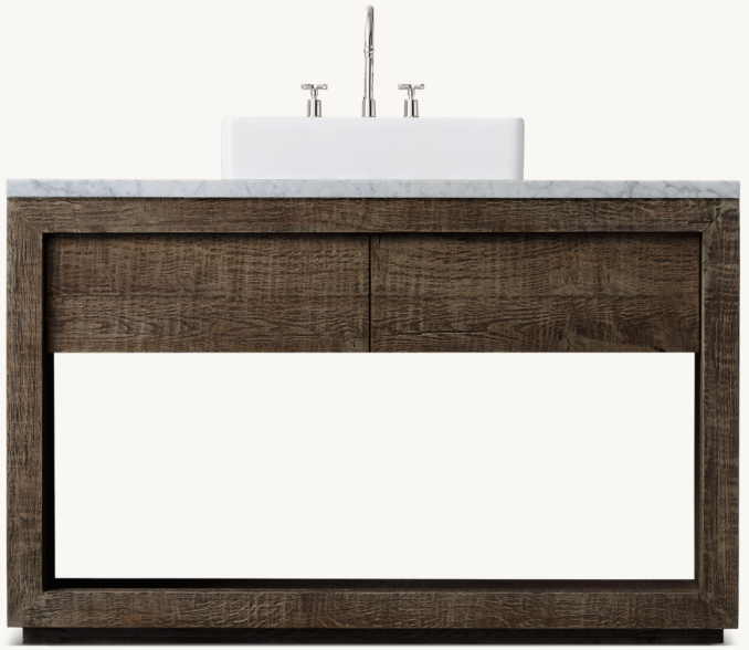 Drifted Reclaimed Oak Single Extra-Wide Washstand