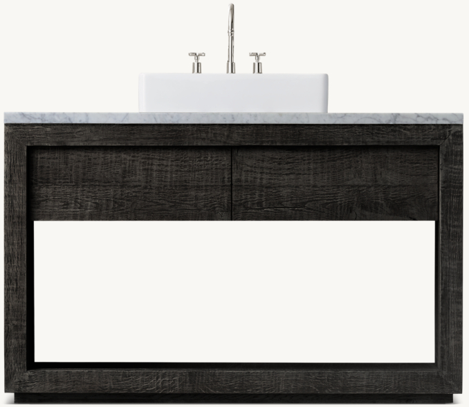 Drifted Reclaimed Oak Single Extra-Wide Washstand
