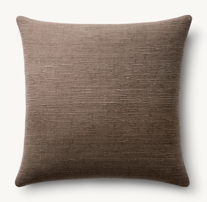 Overhead view of Naya Handwoven Ribbed Stripe Pillow Cover - Square 