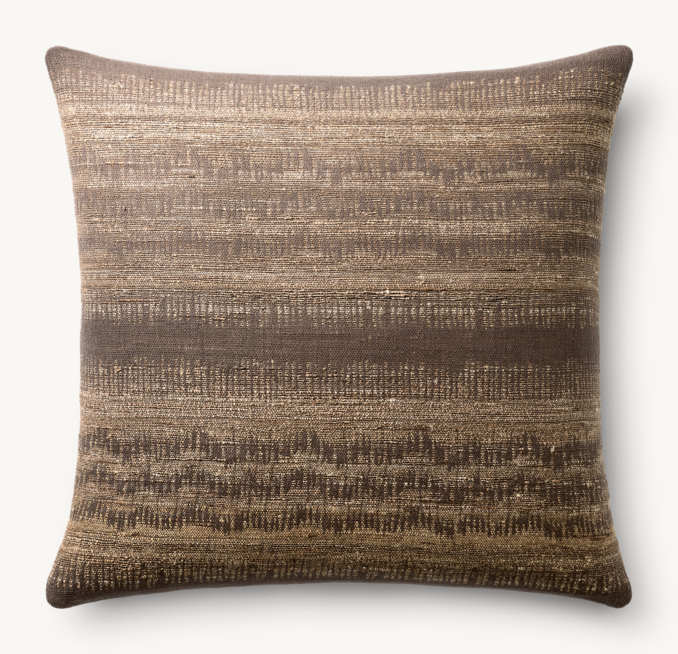 Overhead view of Naya Handwoven Sketched Wave Pillow Cover - Square 