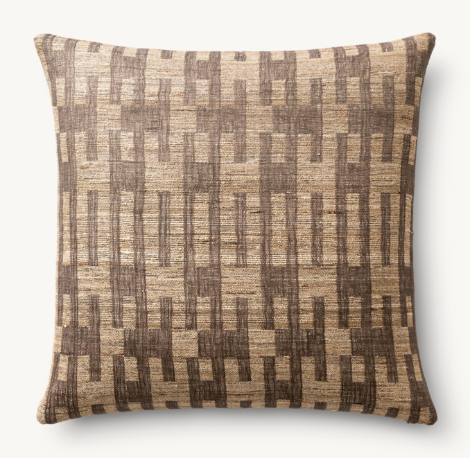 Overhead view of Naya Handwoven Geometric Pillow Cover - Square 