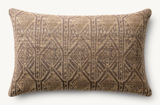 Overhead view of Naya Handwoven Allover Diamond Pillow Cover - Lumbar 