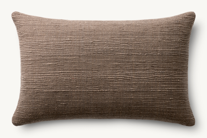 Overhead view of Naya Handwoven Ribbed Stripe Pillow Cover - Lumbar 