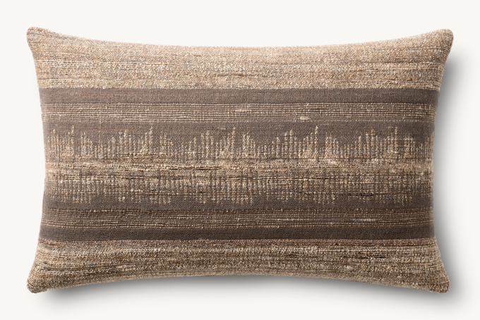 Naya Handwoven Sketched Band Pillow Cover - Lumbar