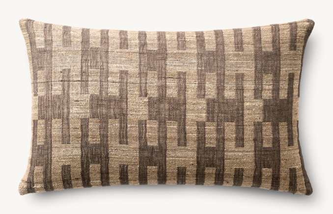 Overhead view of Naya Handwoven Geometric Pillow Cover - Lumbar 