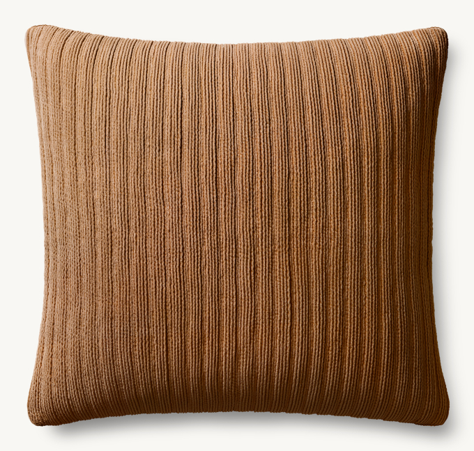 Pleated Cotton Velvet Vertical Pleated Pillow Cover - Square
