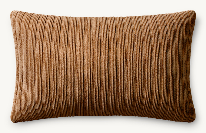 Pleated Cotton Velvet Vertical Pleated Pillow Cover - Lumbar