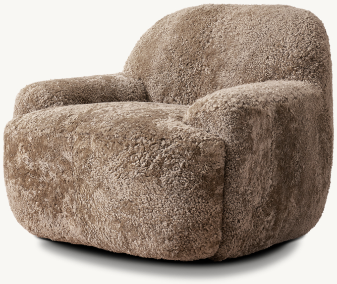 Botero Shearling Swivel Chair