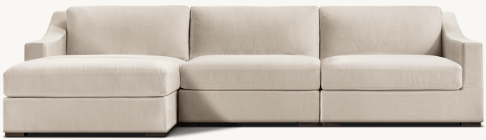 Modena Modular Slope Arm Left-Arm 4-Piece Sofa-Chaise Sectional