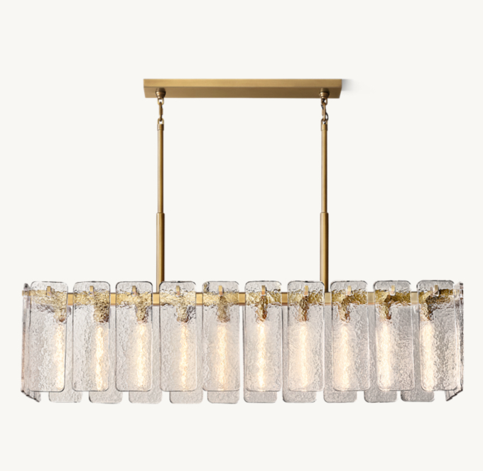 Calamette Glass Rectangular Chandelier 60\"