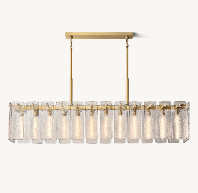 Calamette Glass Rectangular Chandelier 72\"