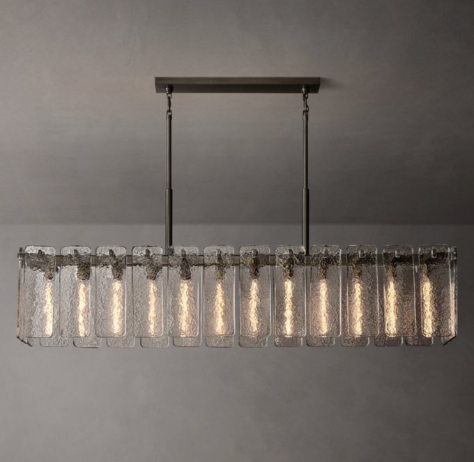 Calamette Glass Rectangular Chandelier 72\"