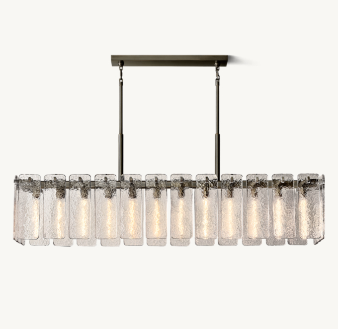 Calamette Glass Rectangular Chandelier 72\"