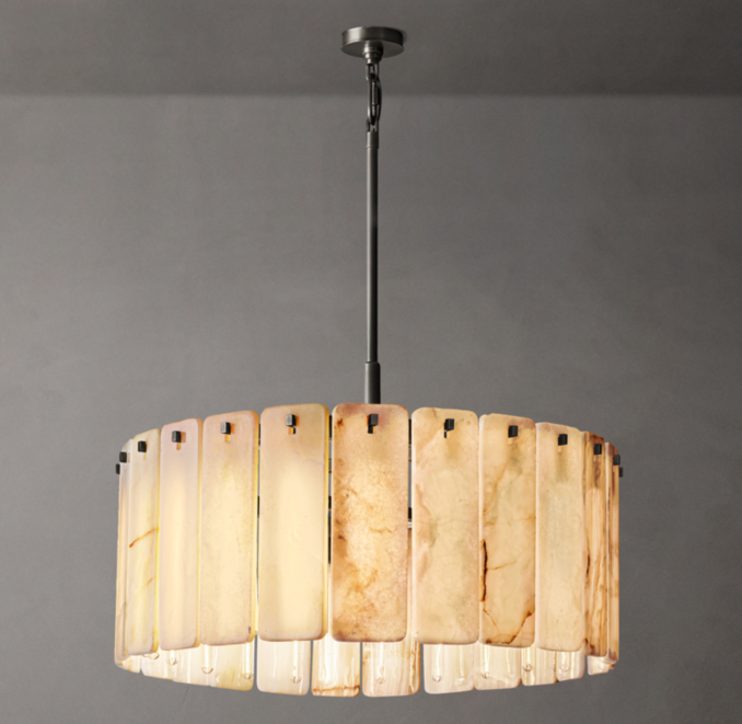 36" chandelier shown in Bronze.