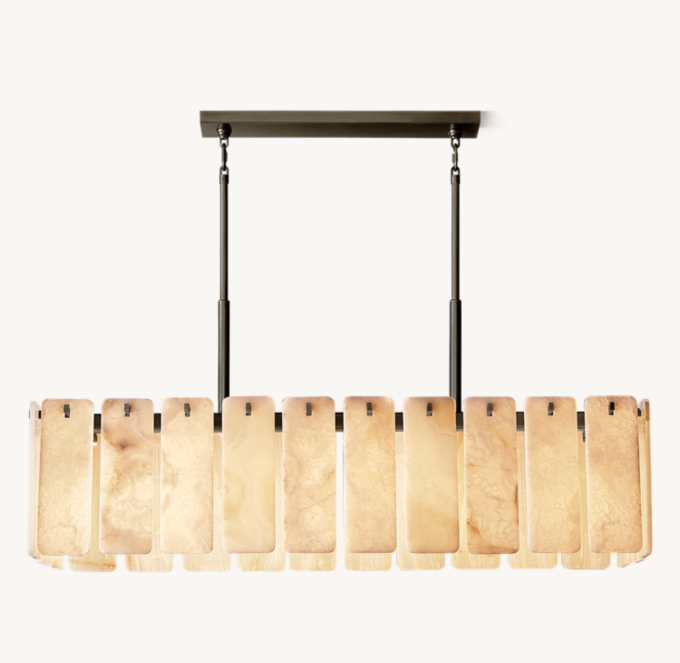 Calamette Onyx Rectangular Chandelier 60\"