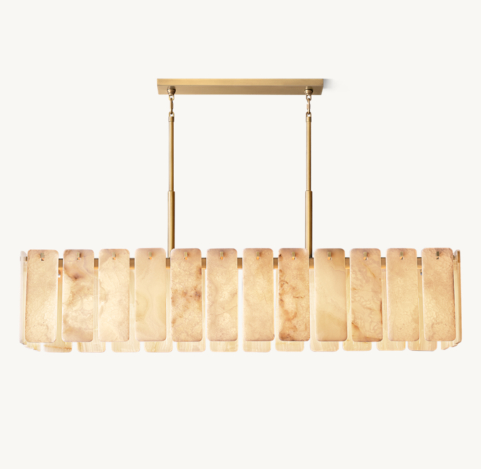 Calamette Onyx Rectangular Chandelier 74\"