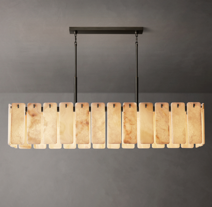 Calamette Onyx Rectangular Chandelier 74\"