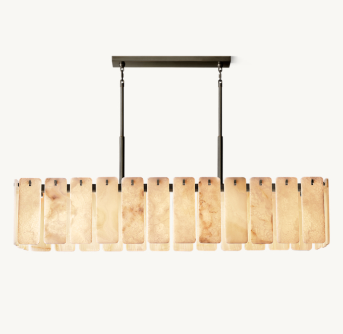 Calamette Onyx Rectangular Chandelier 74\"