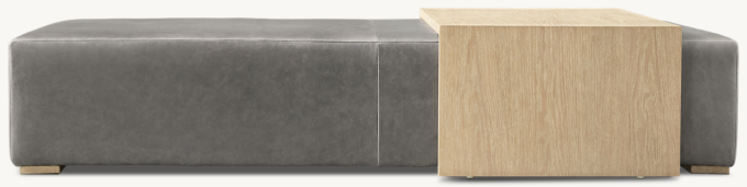 Bridge Leather Coffee Table Ottoman