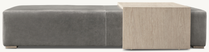 Bridge Leather Coffee Table Ottoman