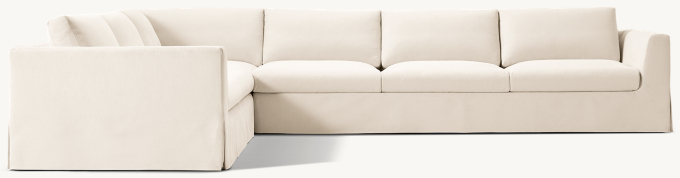 Modena Slipcovered Taper Arm Left-Arm L-Sectional
