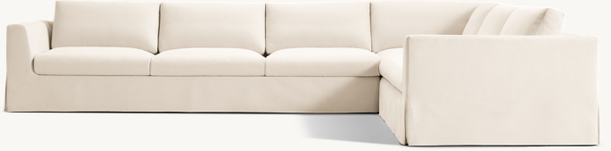 Modena Slipcovered Taper Arm Right-Arm L-Sectional