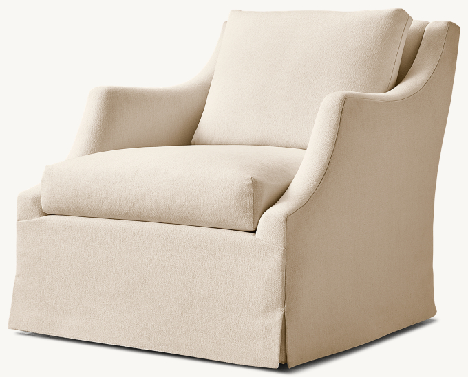 Evelyn Slope Skirted Swivel Chair