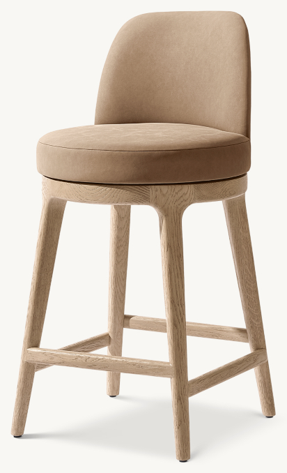 Emma Swivel Leather Bar & Counter Stool