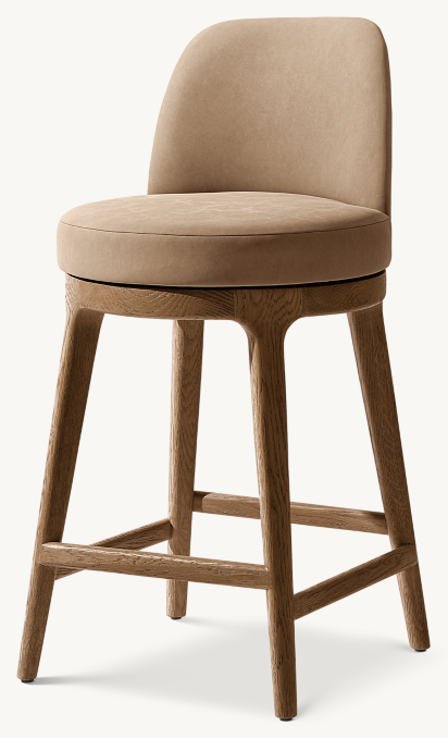 Emma Swivel Leather Bar & Counter Stool
