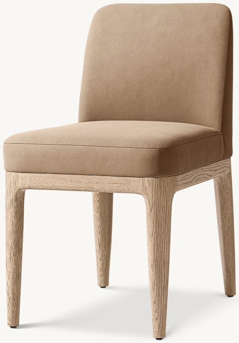 Emma Track Leather Dining Side Chair