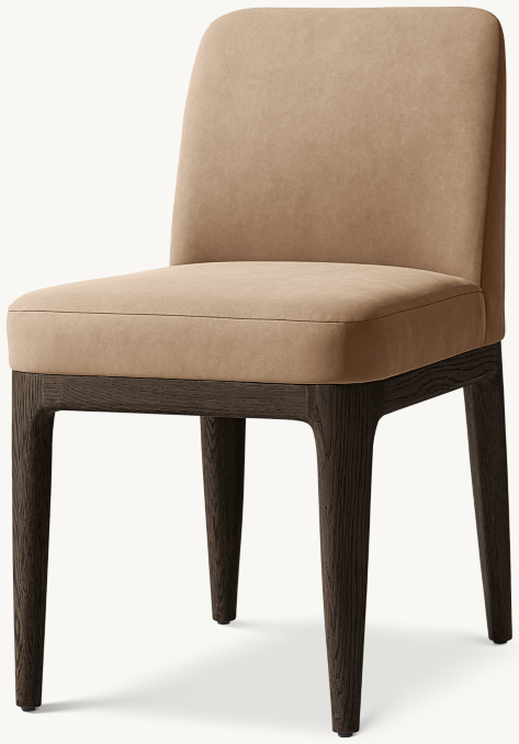 Emma Track Leather Dining Side Chair
