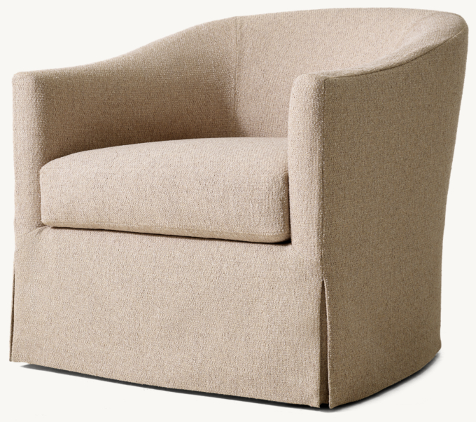 Oliver Slipcovered Barrelback Slope Arm Chair