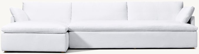 Cloud Track Arm Left-Arm Bench-Cushion Chaise Sectional 