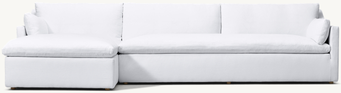 Cloud Slope Arm Left-Arm Bench-Cushion Chaise Sectional 