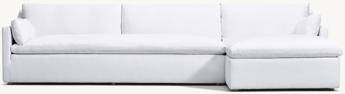 Cloud Slope Arm Right-Arm Bench-Cushion Chaise Sectional