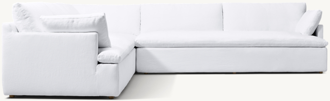 Cloud Track Arm Left-Arm Bench-Cushion L-Sectional with Modular Corner
