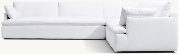Cloud Track Arm Right-Arm Bench-Cushion L-Sectional with Modular Corner
