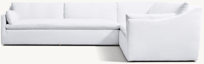 Cloud Slope Arm Right-Arm Bench-Cushion L-Sectional with Modular Corner