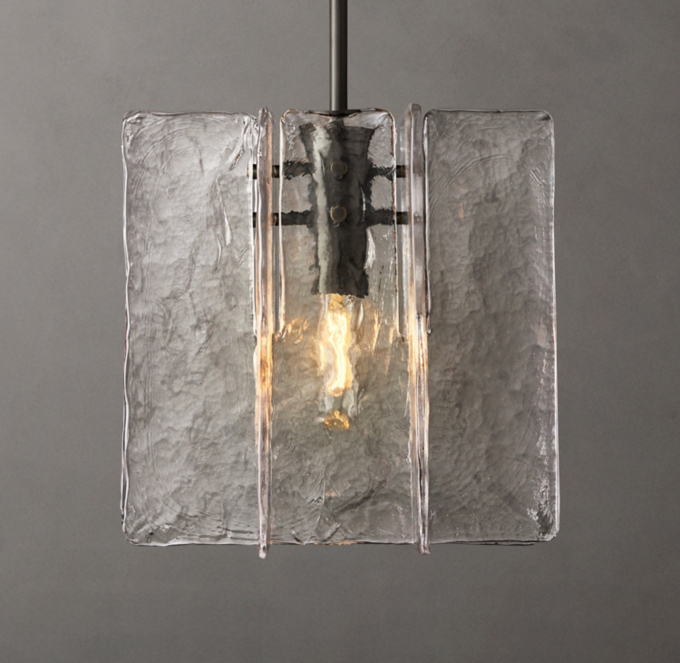Lattice Clear Glass Pendant
